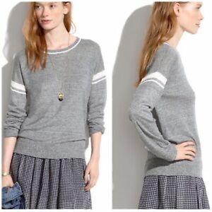 Madewell Varsity Style Gray Knit Top